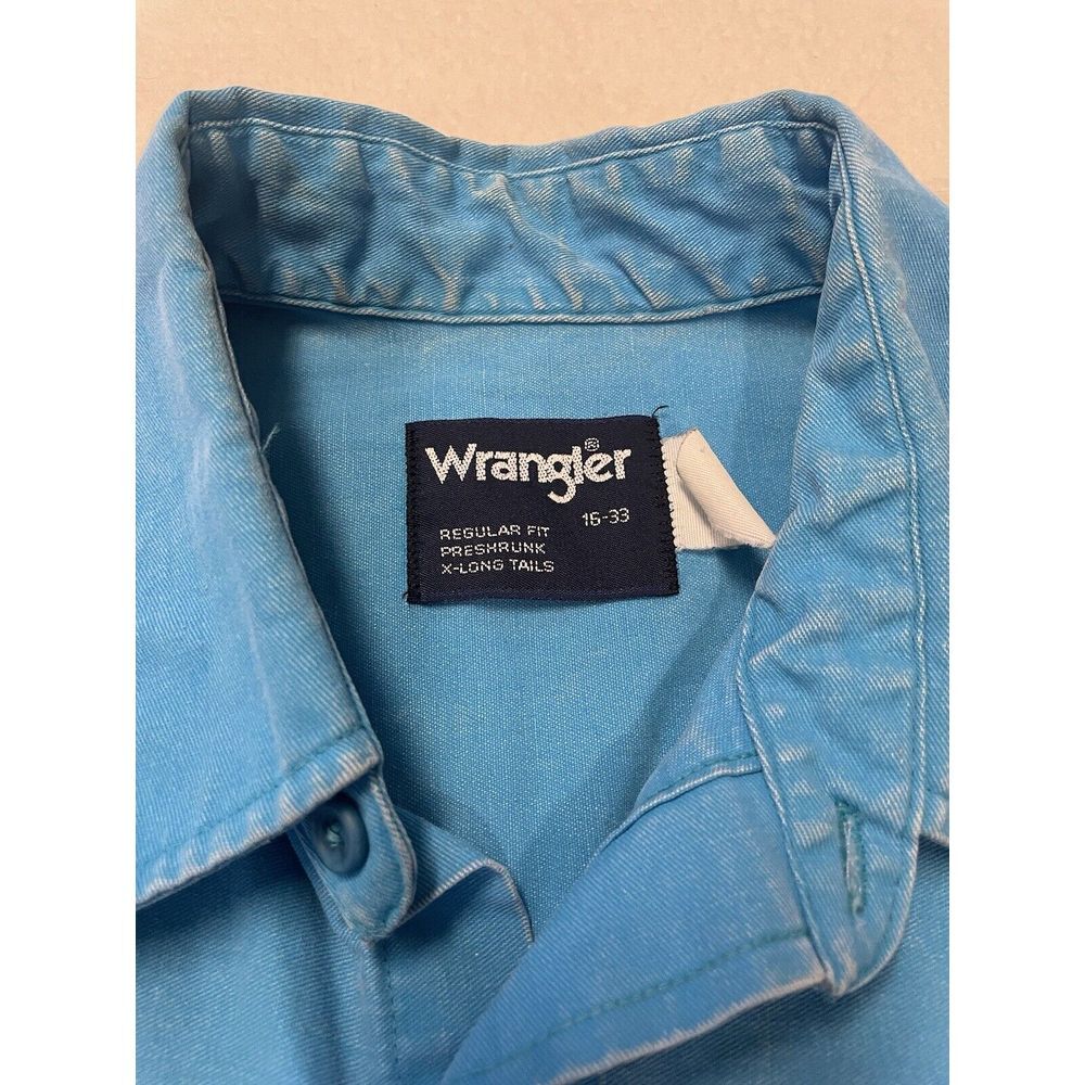 Vintage Wrangler Brushpopper Aztec Western Button Up Mens‎ Size 16-33 Retro - Picture 3 of 11